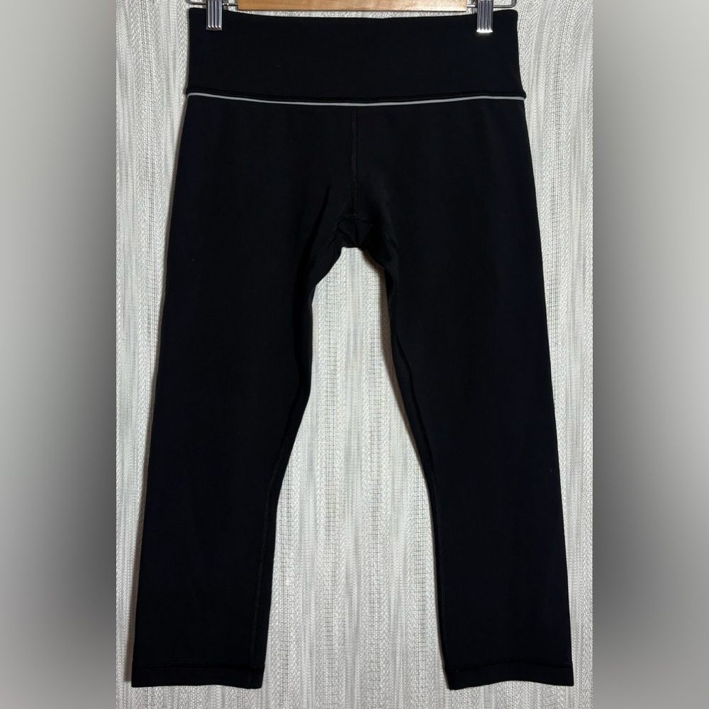 lululemon athletica Black Capri Leggings with Waist Piping